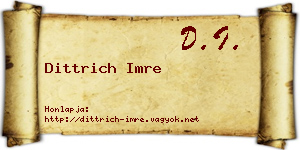 Dittrich Imre névjegykártya